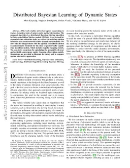 Distributed Bayesian Learning of Dynamic States