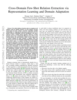 Cross-Domain Few-Shot Relation Extraction via Representation Learning
  and Domain Adaptation