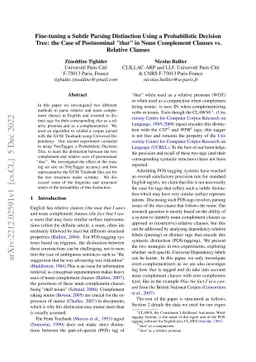 Fine-tuning a Subtle Parsing Distinction Using a Probabilistic Decision
  Tree: the Case of Postnominal "that" in Noun Complement Clauses vs. Relative
  Clauses
