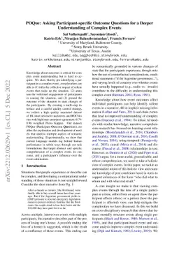 POQue: Asking Participant-specific Outcome Questions for a Deeper
  Understanding of Complex Events