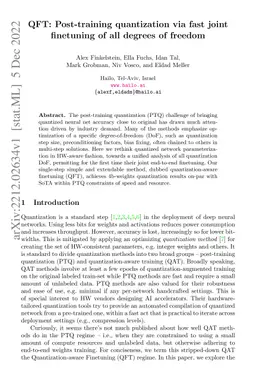 QFT: Post-training quantization via fast joint finetuning of all degrees
  of freedom