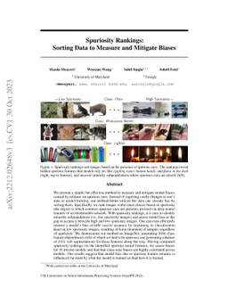 Spuriosity Rankings: Sorting Data to Measure and Mitigate Biases