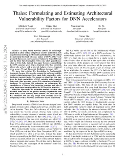 Thales: Formulating and Estimating Architectural Vulnerability Factors
  for DNN Accelerators