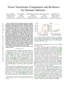 Vision Transformer Computation and Resilience for Dynamic Inference