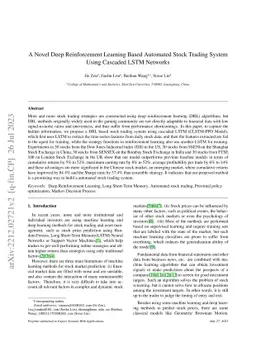A Novel Deep Reinforcement Learning Based Automated Stock Trading System
  Using Cascaded LSTM Networks