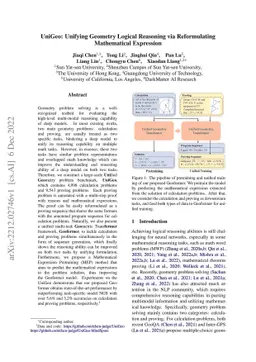 UniGeo: Unifying Geometry Logical Reasoning via Reformulating
  Mathematical Expression