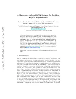 A Hyperspectral and RGB Dataset for Building Facade Segmentation