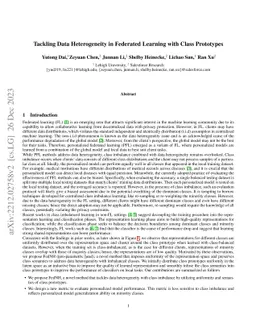 Tackling Data Heterogeneity in Federated Learning with Class Prototypes