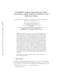Pixel2ISDF: Implicit Signed Distance Fields based Human Body Model from
  Multi-view and Multi-pose Images
