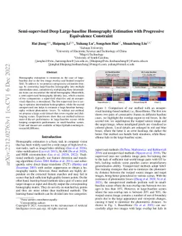 Semi-supervised Deep Large-baseline Homography Estimation with
  Progressive Equivalence Constraint