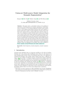 Union-set Multi-source Model Adaptation for Semantic Segmentation