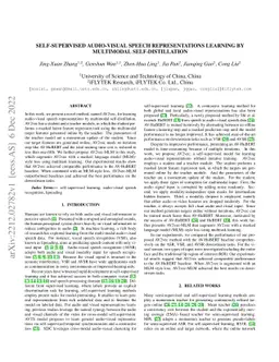 Self-Supervised Audio-Visual Speech Representations Learning By
  Multimodal Self-Distillation
