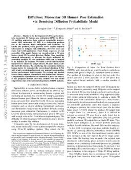 DiffuPose: Monocular 3D Human Pose Estimation via Denoising Diffusion
  Probabilistic Model