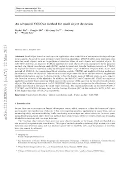 An advanced YOLOv3 method for small object detection
