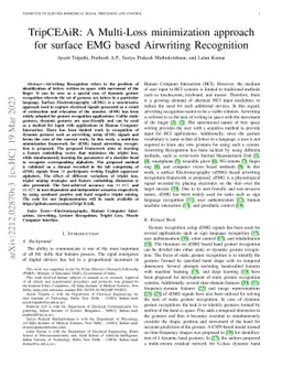 TripCEAiR: A Multi-Loss minimization approach for surface EMG based
  Airwriting Recognition