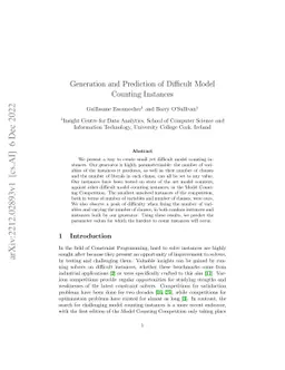 Generation and Prediction of Difficult Model Counting Instances