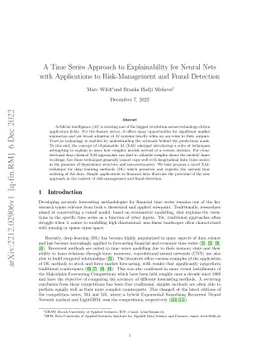 A Time Series Approach to Explainability for Neural Nets with
  Applications to Risk-Management and Fraud Detection