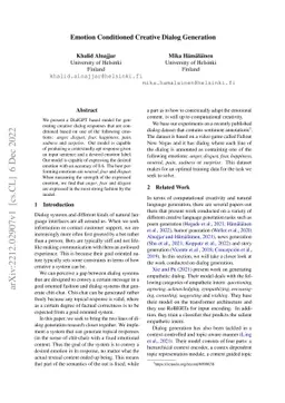 Emotion Conditioned Creative Dialog Generation