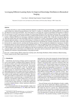 Leveraging Different Learning Styles for Improved Knowledge Distillation
  in Biomedical Imaging