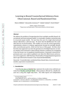 Learning to Bound Counterfactual Inference from Observational, Biased
  and Randomised Data