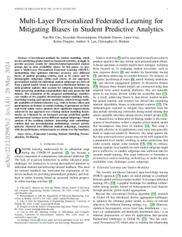 Multi-Layer Personalized Federated Learning for Mitigating Biases in
  Student Predictive Analytics
