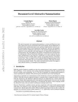 Document-Level Abstractive Summarization