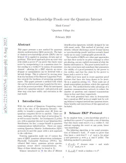 On Zero-Knowledge Proofs over the Quantum Internet