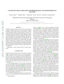 Covariance Regularization for Probabilistic Linear Discriminant Analysis