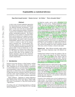 Explainability as statistical inference