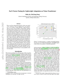 FacT: Factor-Tuning for Lightweight Adaptation on Vision Transformer
