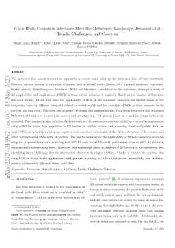 When Brain-Computer Interfaces Meet the Metaverse: Landscape,
  Demonstrator, Trends, Challenges, and Concerns