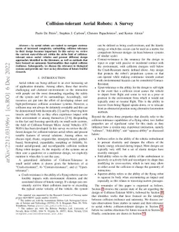 Collision-tolerant Aerial Robots: A Survey