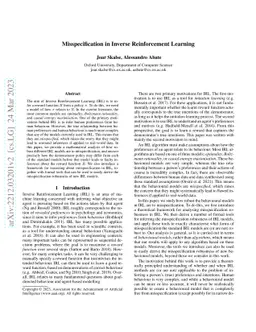 Misspecification in Inverse Reinforcement Learning