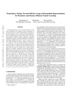 Visual Query Tuning: Towards Effective Usage of Intermediate
  Representations for Parameter and Memory Efficient Transfer Learning