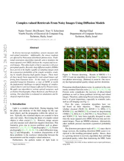 Complex-valued Retrievals From Noisy Images Using Diffusion Models