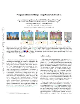 Perspective Fields for Single Image Camera Calibration