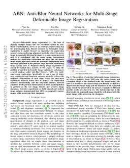ABN: Anti-Blur Neural Networks for Multi-Stage Deformable Image
  Registration