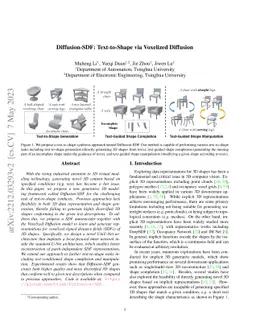 Diffusion-SDF: Text-to-Shape via Voxelized Diffusion