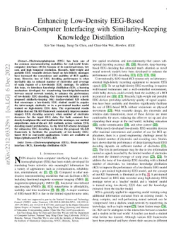 Enhancing Low-Density EEG-Based Brain-Computer Interfaces with
  Similarity-Keeping Knowledge Distillation