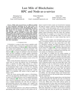 Last Mile of Blockchains: RPC and Node-as-a-service