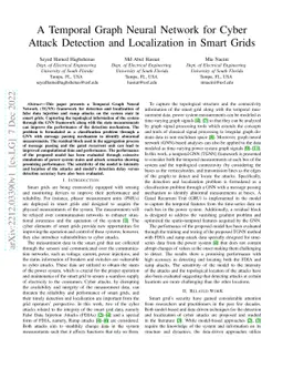 A Temporal Graph Neural Network for Cyber Attack Detection and
  Localization in Smart Grids