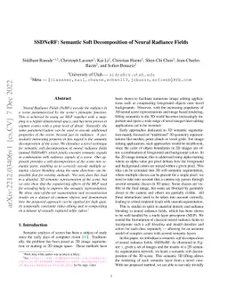 SSDNeRF: Semantic Soft Decomposition of Neural Radiance Fields