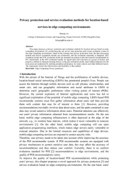 Privacy protection and service evaluation methods for location-based
  services in edge computing environments