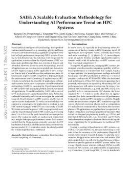 SAIH: A Scalable Evaluation Methodology for Understanding AI Performance
  Trend on HPC Systems