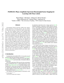 PADDLES: Phase-Amplitude Spectrum Disentangled Early Stopping for
  Learning with Noisy Labels