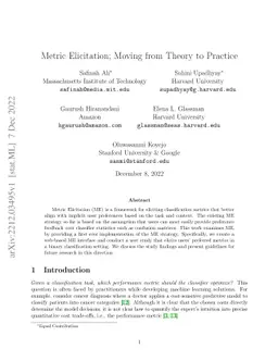 Metric Elicitation; Moving from Theory to Practice