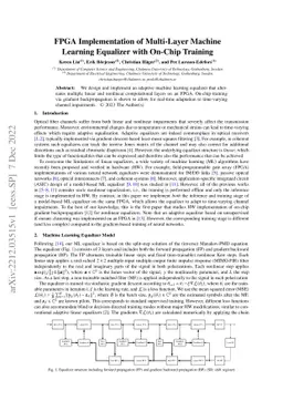 FPGA Implementation of Multi-Layer Machine Learning Equalizer with
  On-Chip Training