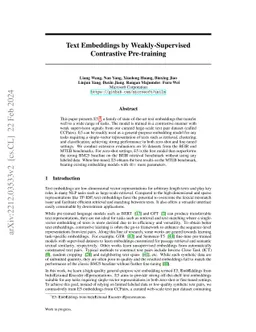Text Embeddings by Weakly-Supervised Contrastive Pre-training