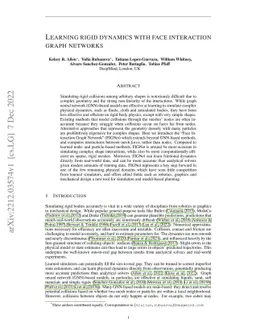 Learning rigid dynamics with face interaction graph networks