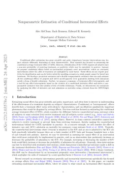 Nonparametric Estimation of Conditional Incremental Effects